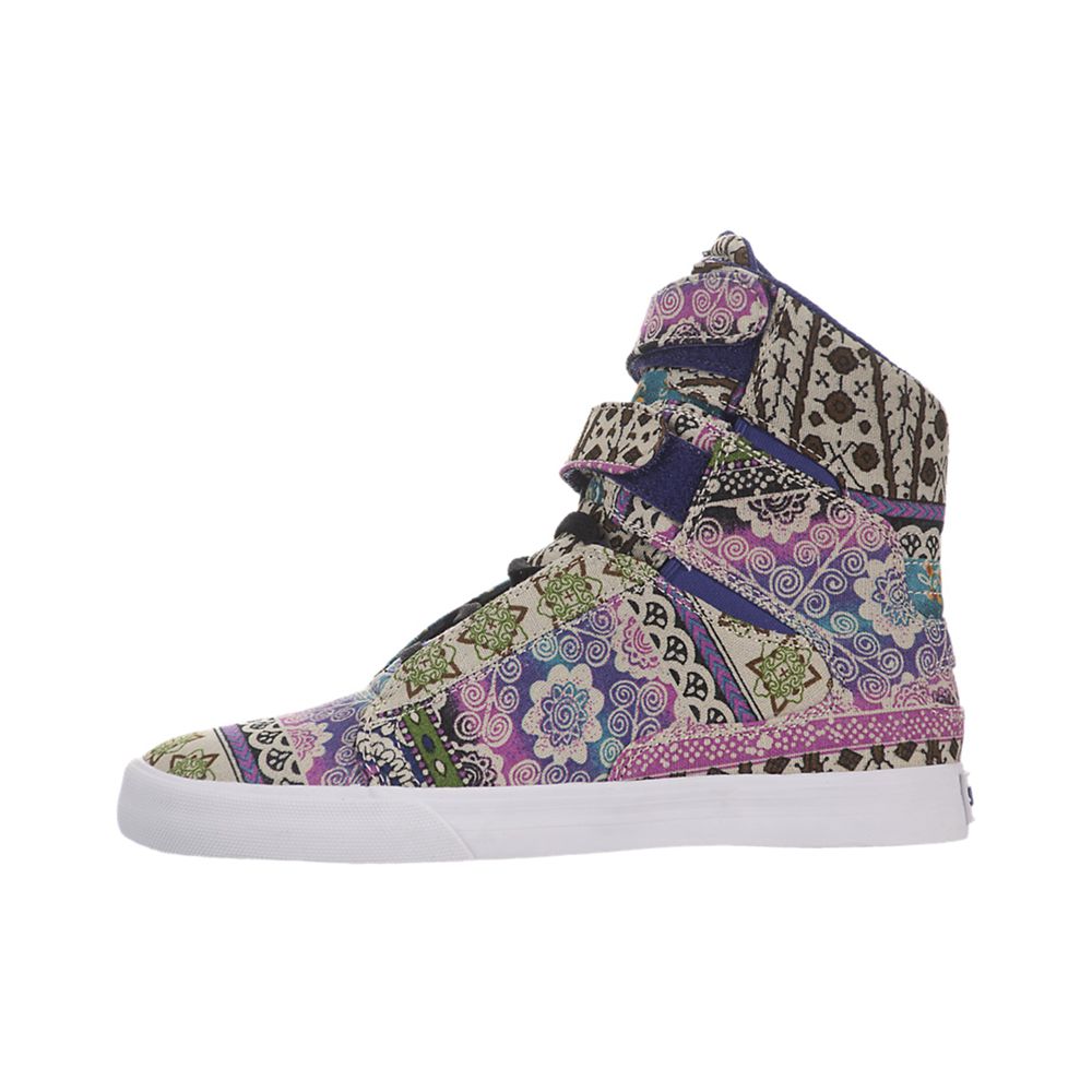 Baskets Montantes Supra Society Multicolore Multi/White Femme | FJR-98406190